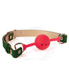 Spartacus Silicone Ball Gag w/Gold PU Straps 46 mm - Assorted Colors