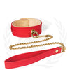 Spartacus Plush Lined PU Collar & Chained Leash