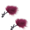 Sex & Mischief Enchanted Feather Nipple Clamps - Burgundy