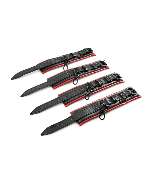 Saffron Hog Tie & Cuff Set - Red/Black
