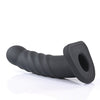 Sportsheets 8" Banx Ribbed Hollow Silicone Sheath Dildo - Black