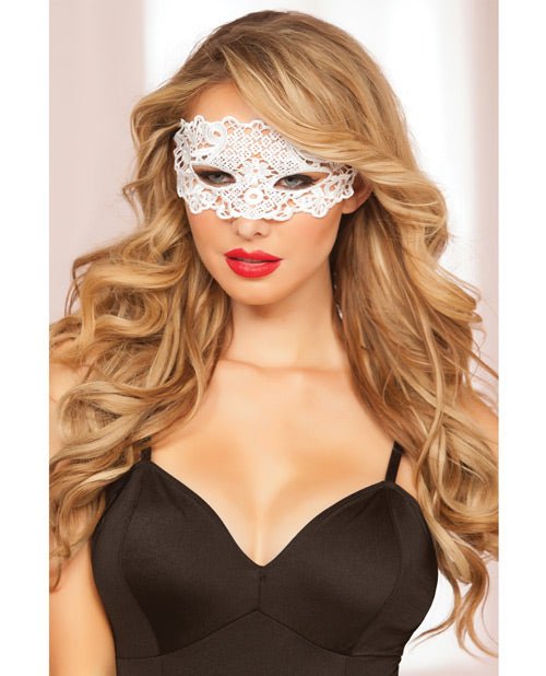 Lace Eye Mask w/Satin Ribbon Ties - Red