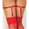 Satin Elastic Leg Harness & Adjustable Straps Red O/S