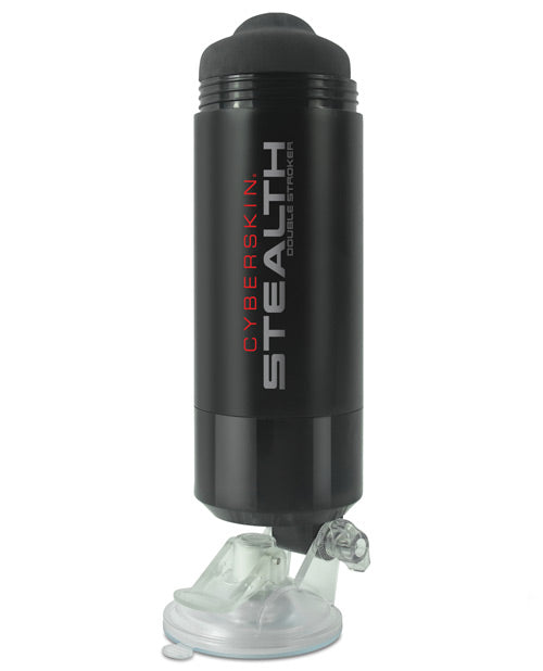 CyberSkin Stealth Dual Stroker Mouth & Anal - Black