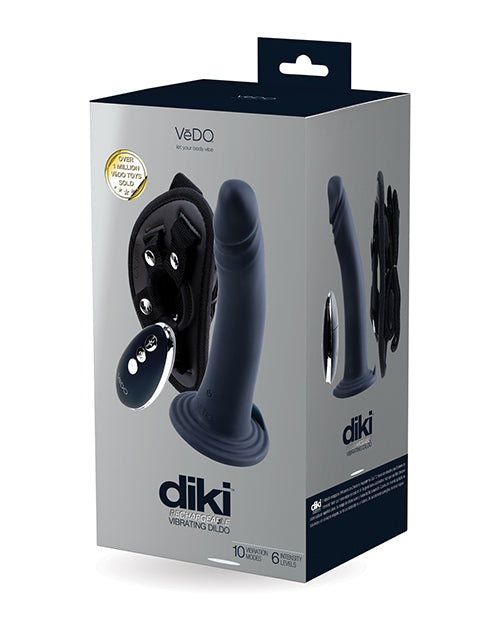 VeDo Diki Rechargeable Vibrating Dildo w/Harness - Assorted Colors