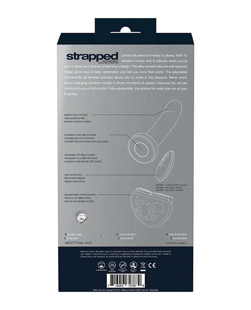 VeDO Strapped Rechargeable Vibrating Strap On - Just Black