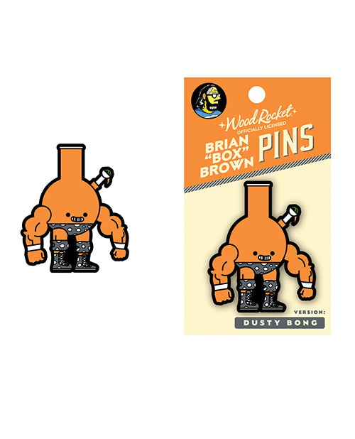 '=Wood Rocket Box Brown: Dusty Bong Enamel Pin
