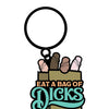 Wood Rocket Eat A Bag of Dicks Keychain - Tan