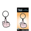 Wood Rocket Middle Finger Keychain - Pink