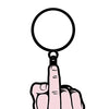 Wood Rocket Middle Finger Keychain - Pink