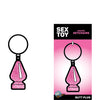 Wood Rocket Butt Plug Keychain - Pink Glitter