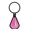 Wood Rocket Butt Plug Keychain - Pink Glitter