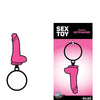Wood Rocket Dildo Keychain - Pink