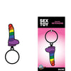 Wood Rocket Pride Dildo Keychain - Rainbow