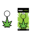 Wood Rocket Pot Leaf Keychain - Green