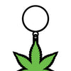 Wood Rocket Pot Leaf Keychain - Green