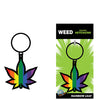 Wood Rocket Rainbow Leaf Keychain - Rainbow