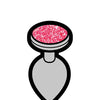 Wood Rocket Sex Toy Gem Butt Plug Pin - Silver/Pink