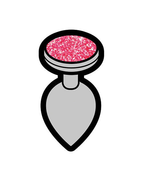 Wood Rocket Sex Toy Gem Butt Plug Pin - Silver/Pink