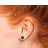 Wood Rocket Weed Earrings - Green