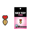 Wood Rocket Sex Toy Heart Butt Plug Pin - Red/Gold