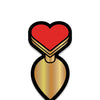 Wood Rocket Sex Toy Heart Butt Plug Pin - Red/Gold