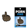 Wood Rocket Middle Finger Pin - Brown