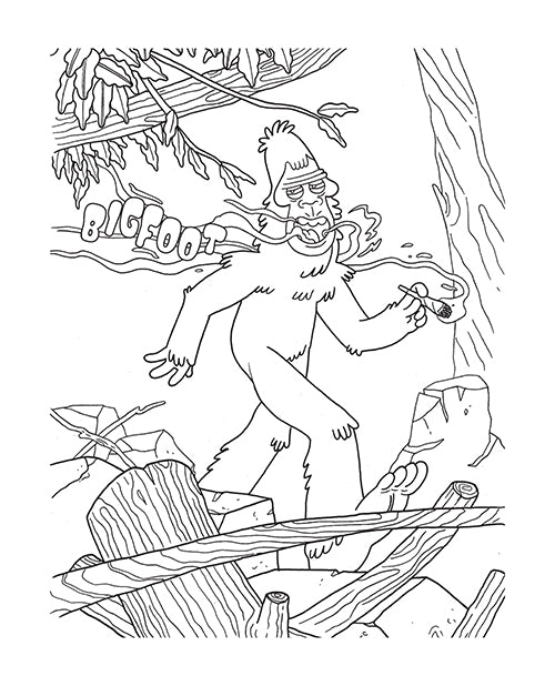 Wood Rocket Who Smokes Weed Coloring Book
