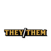 Wood Rocket They/Them Pin - Black/Gold