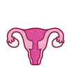 Wood Rocket Uterus Large Pin - Pink