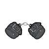 Wood Rocket Sex Toy Leather Handcuffs Large Pin - Black