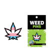 Wood Rocket Weed Trans Pride Leaf Large Pin - Multi Color