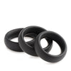 Master Series 3 Piece Silicone Cock Ring Set - Black