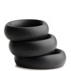 Master Series 3 Piece Silicone Cock Ring Set - Black
