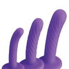 Strap U Tri-Play Silicone Dildo - Set of 3 Purple