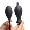 Master Series Dark Inflator Inflatable Silicone Anal Plug - Black