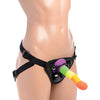 Strap U Proud Silicone Dildo w/Harness - Rainbow