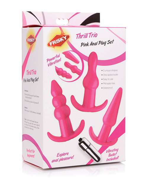 Frisky Thrill Trio Noir Anal Plug Set - Pink