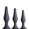 Master Series Triple Tapered Silicone Anal Trainer - Black Set of 3