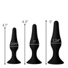 Master Series Triple Tapered Silicone Anal Trainer - Black Set of 3