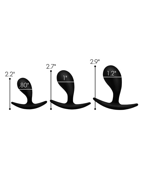 Master Series Dark Curved Anal Trainer - Black 3 Piece Set