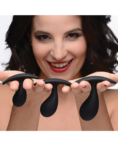 Master Series Dark Curved Anal Trainer - Black 3 Piece Set