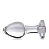 Booty Sparks Pink Gem Glass Anal Plug - Medium
