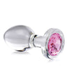 Booty Sparks Pink Gem Glass Anal Plug - Medium
