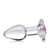 Booty Sparks Pink Gem Glass Anal Plug - Small
