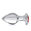 Booty Sparks Red Heart Gem Glass Anal Plug - Large