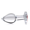 Booty Sparks Red Heart Gem Glass Anal Plug - Medium
