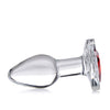 Booty Sparks Red Heart Gem Glass Anal Plug - Small