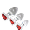 Booty Sparks Red Heart Gem Glass Anal Plug Set