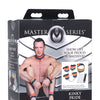 Master Series Kinky Pride Rainbow Bondage Set - Wrist & Ankle Cuffs & Collar w/Leash